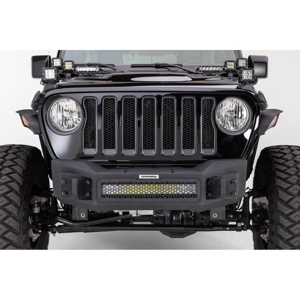 Go Rhino 07-C WRANGLER/20-C GLADIATOR ROCKLINE FRONT STUBBY BUMPER BLACK POWDER 331100T